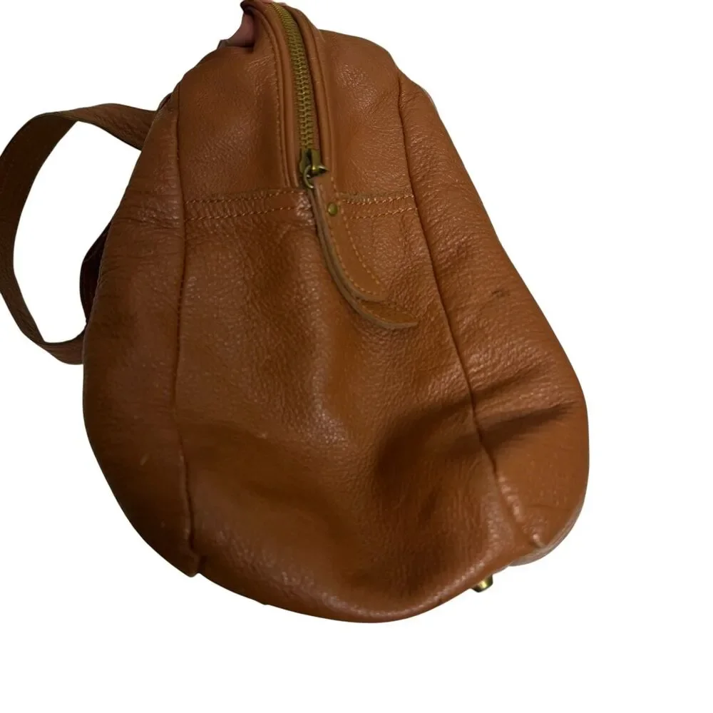 Joes Jeans Purse Satchel Bag Pebbled Leather Double Handle Brown